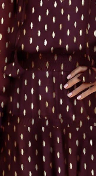 Cezele - Print Lantern V Neck Dress - Casual Style