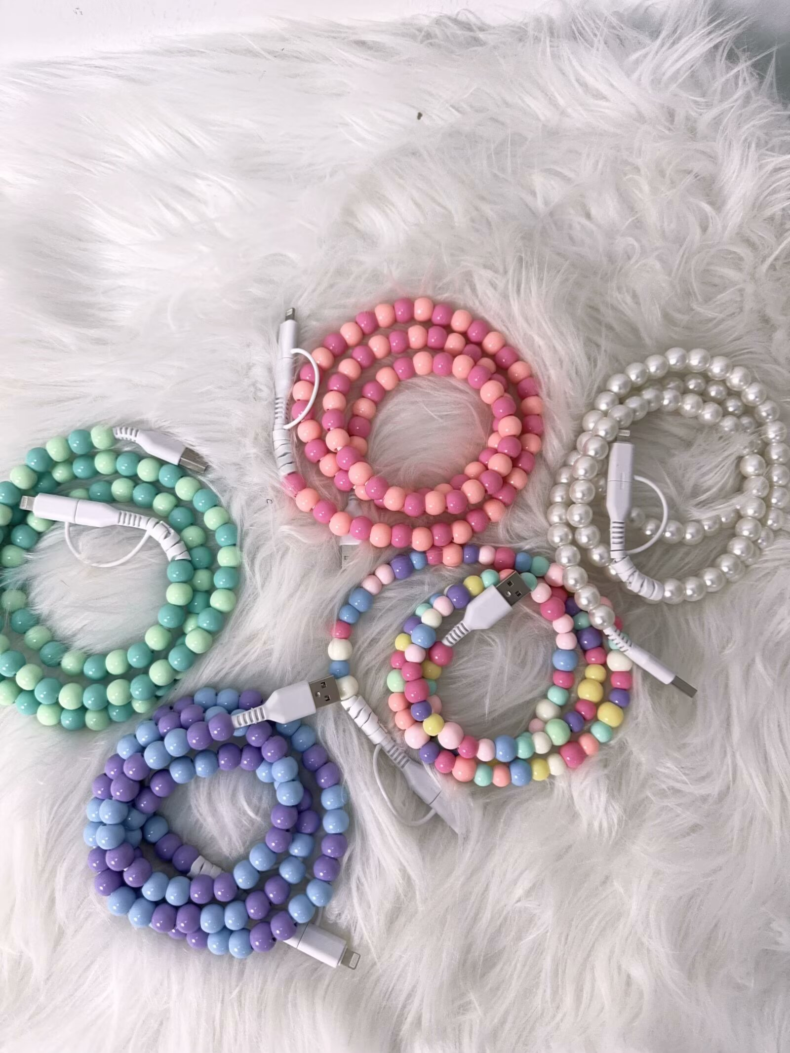 Beaded Data Cable 2 in 1 type-c to ip15