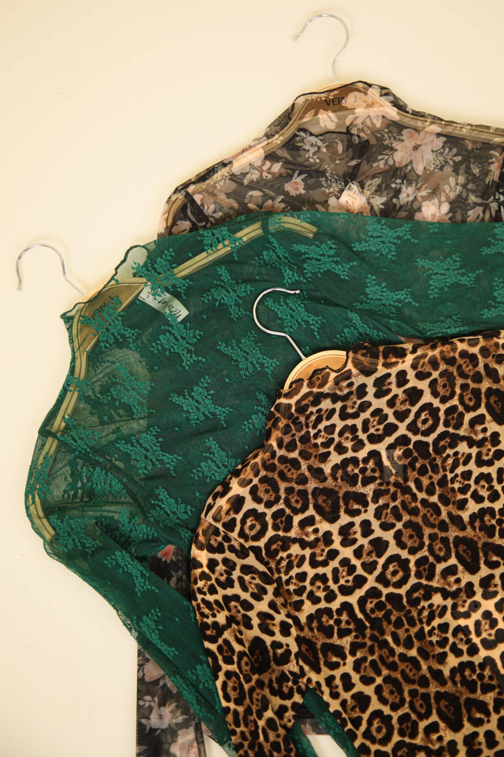 VERY J - NT11909-High Neck Fitted Sheer Mesh Lace Knit Top