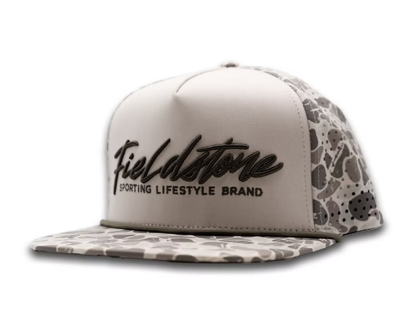 Fieldstone Script Logo Marsh Camo Performance Rope Hat