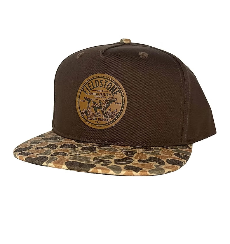 FIELDSTONE Brown Canvas W/ Autumn Camo Bill Preserve Hat
