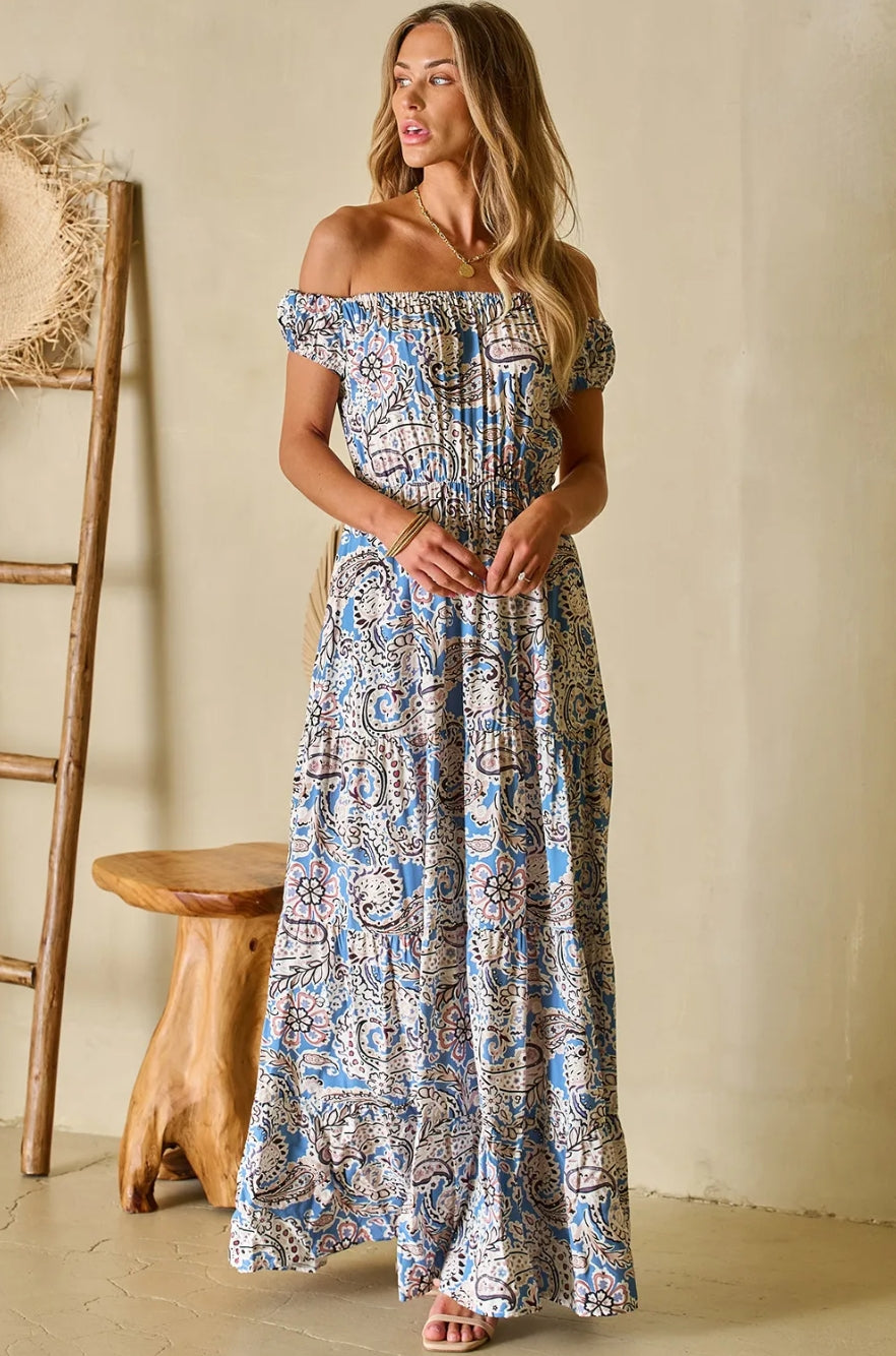BLUE PAISLEY DRESS