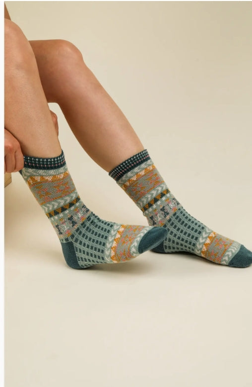 Very J - Geometric Graphic Crew Socks