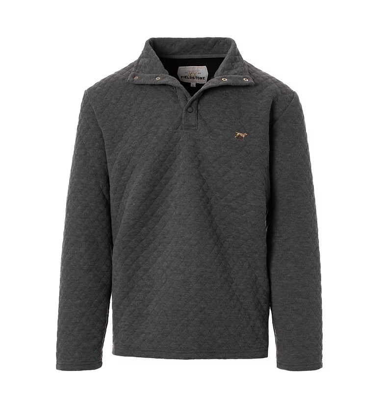 FIELDSTONE DIAMOND PATTERNED PULLOVER - GRAY