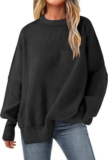 Rosa Clothing - Loose fit slouchy batwing sleeve knit sweater