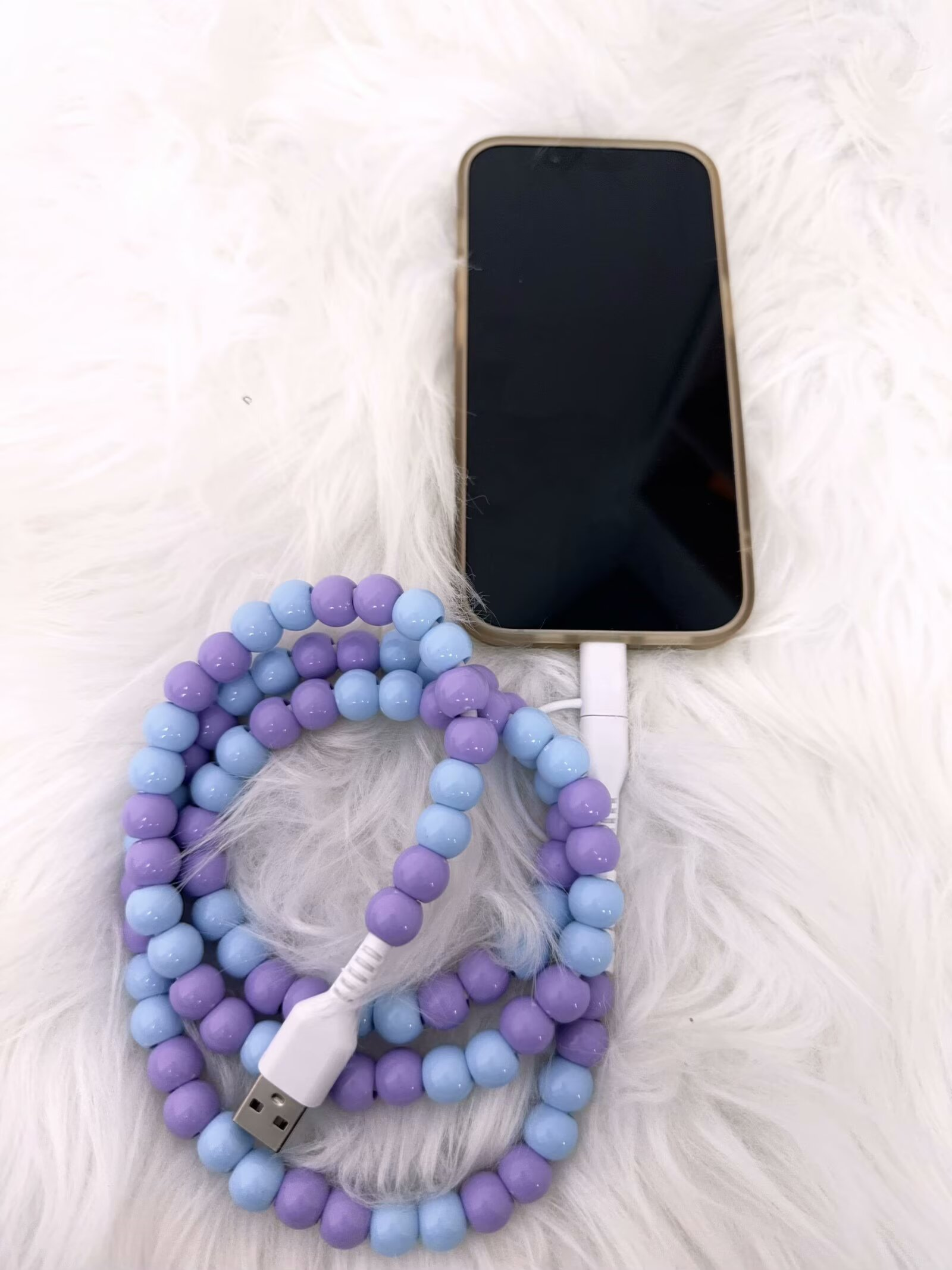 Beaded Data Cable 2 in 1 type-c to ip15