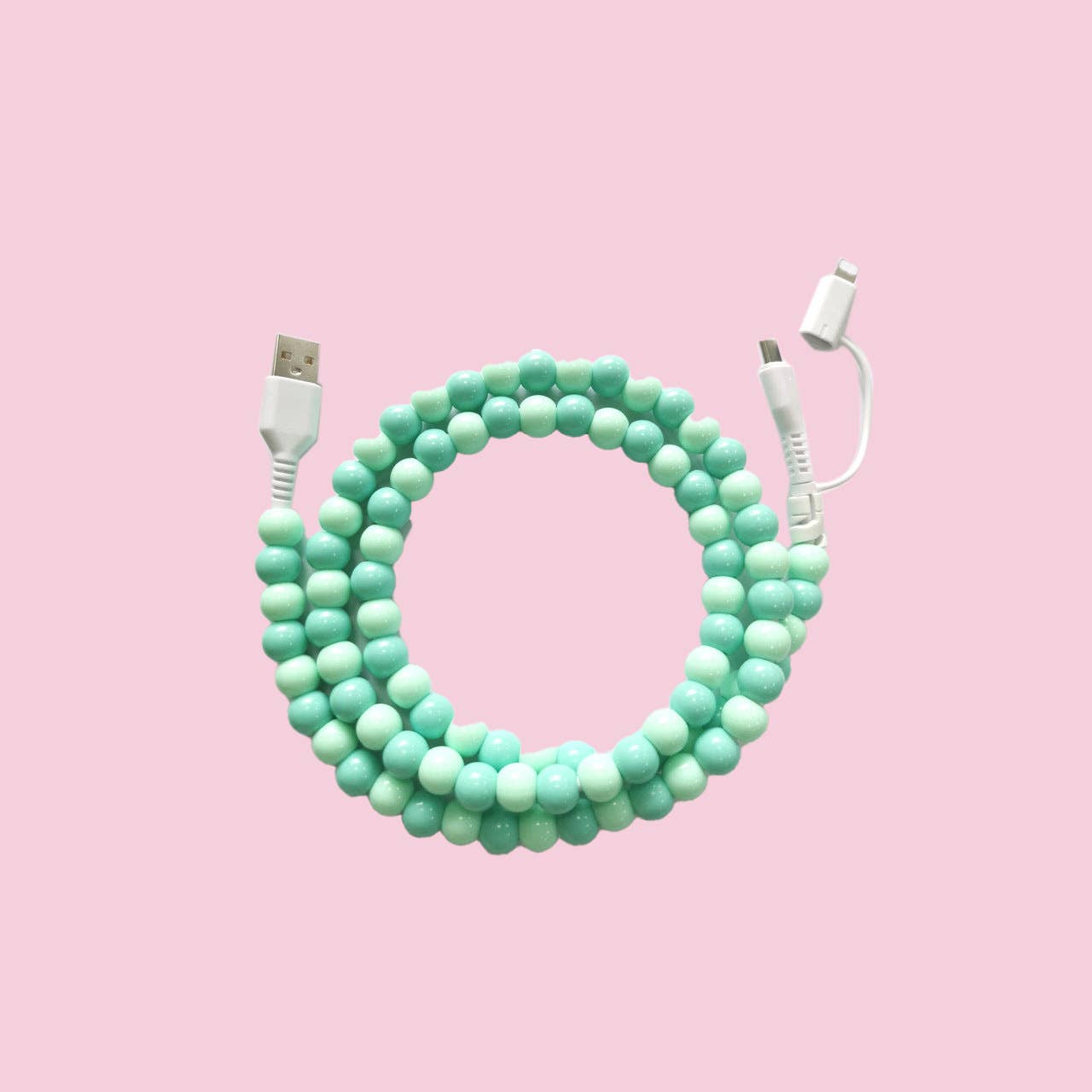 Beaded Data Cable 2 in 1 type-c to ip15